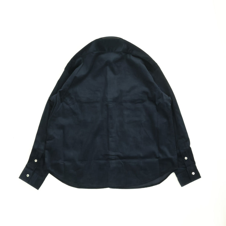 PORTER CLASSIC  ROLL UP ORGANIC CORDUROY SHIRT NAVY (14WALE) BFA-P-016-4306