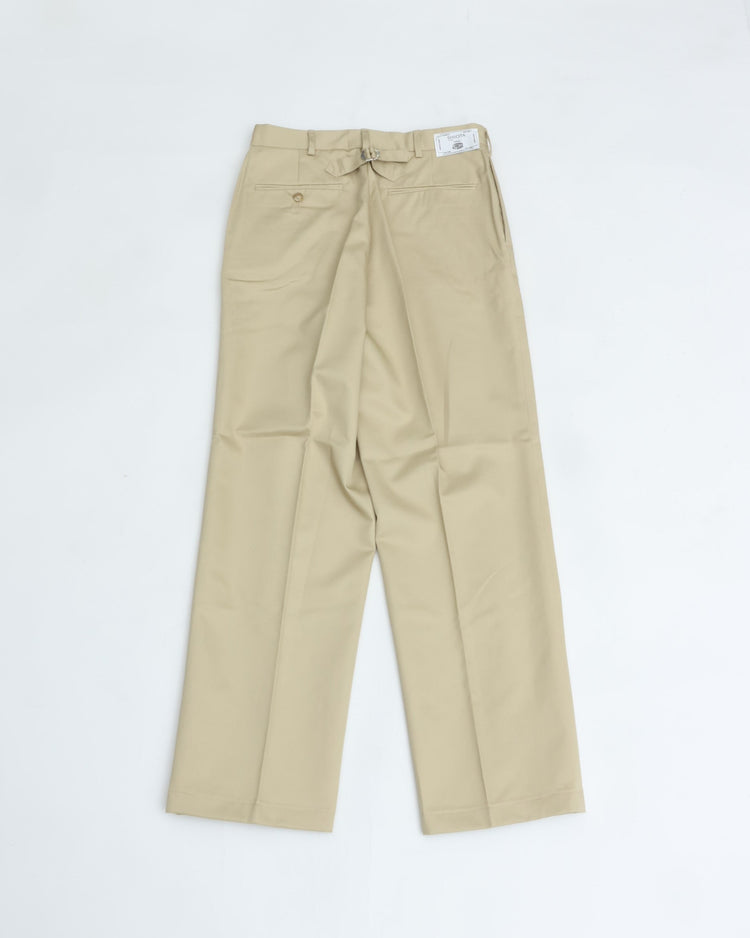 J.PRESS ORIGINALS SHIOTA Slight Twist Chino Piped Stem 1 tuck   Japan Made BEIGE
