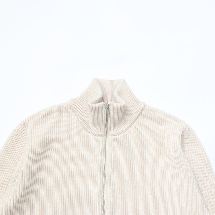 Yonetomi / EX FINE WOOL RIB KNIT BLOUSON ECRU – CASDAY