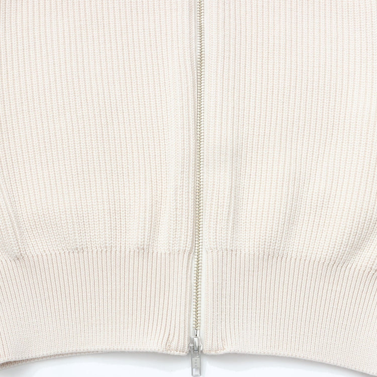 Yonetomi  / EX FINE WOOL RIB KNIT BLOUSON ECRU