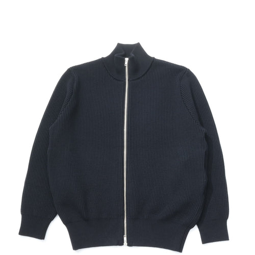 Yonetomi   EX FINE WOOL RIB KNIT BLOUSON BLACK