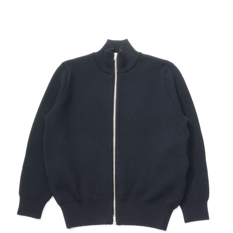 Yonetomi   EX FINE WOOL RIB KNIT BLOUSON BLACK