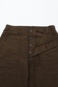 orslow RELAX FIT COTTON LINEN MOLESKIN FATIGUE PANTS COFFEE BROWN
