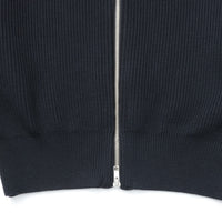 Yonetomi   EX FINE WOOL RIB KNIT BLOUSON BLACK