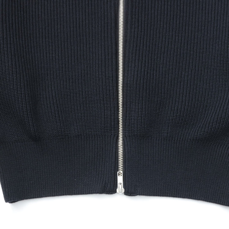 Yonetomi   EX FINE WOOL RIB KNIT BLOUSON BLACK