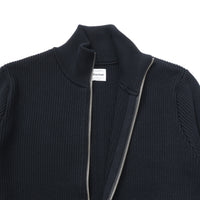 Yonetomi   EX FINE WOOL RIB KNIT BLOUSON BLACK