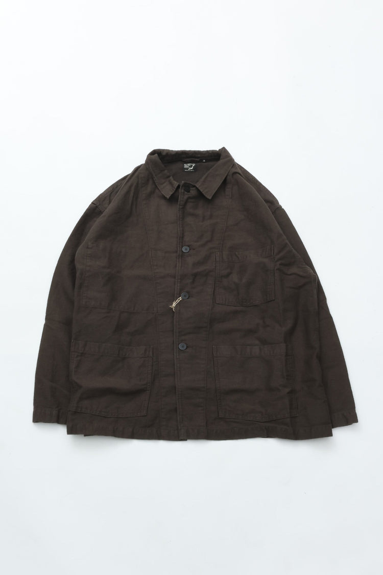 orslow  COTTON LINEN MOLESKIN RELAX FIT SIMPLE WORK JACKET CHARCOAL GRAY