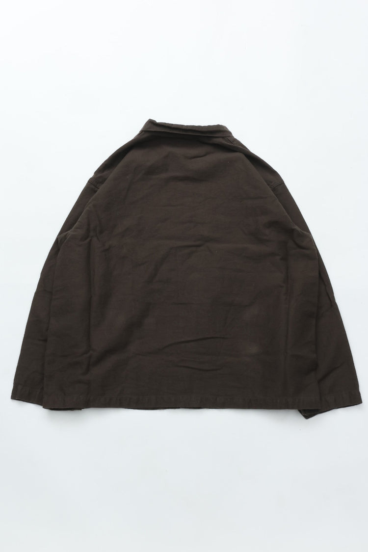 orslow  COTTON LINEN MOLESKIN RELAX FIT SIMPLE WORK JACKET CHARCOAL GRAY