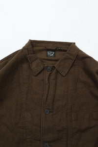 orslow COTTON LINEN MOLESKIN RELAX FIT SIMPLE WORK JACKET COFFEE BROWN