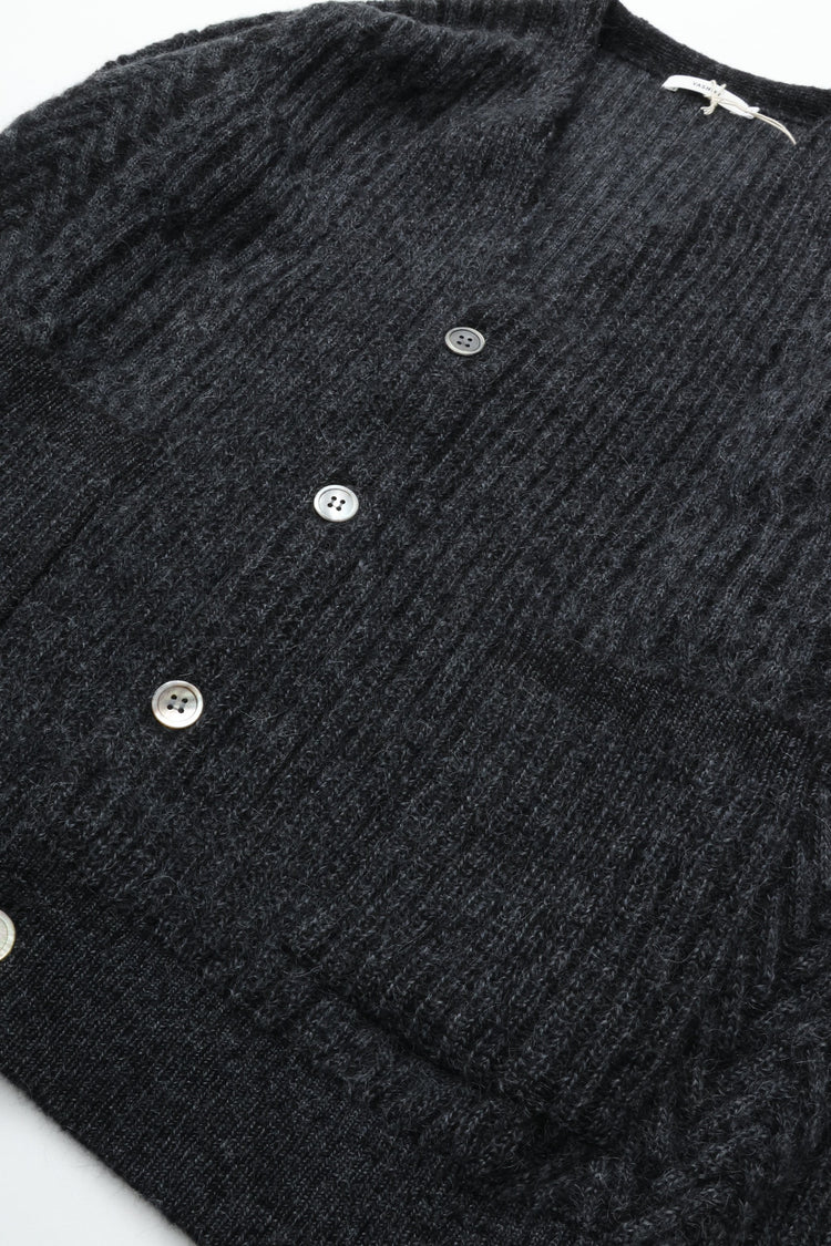YASHIKI  Sekkei mohair Cardigan（雪景） BLACK
