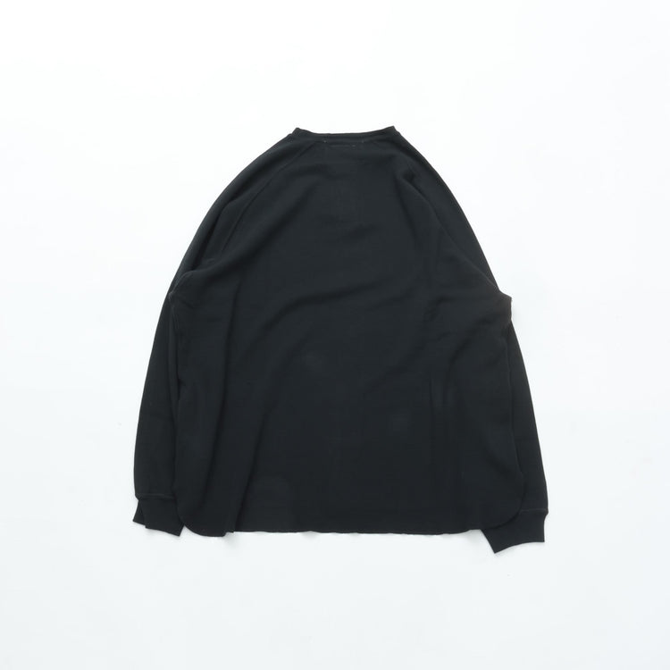 REMI RELIEF Double-Tucked Henley Neck Long-Sleeve T-Shirt