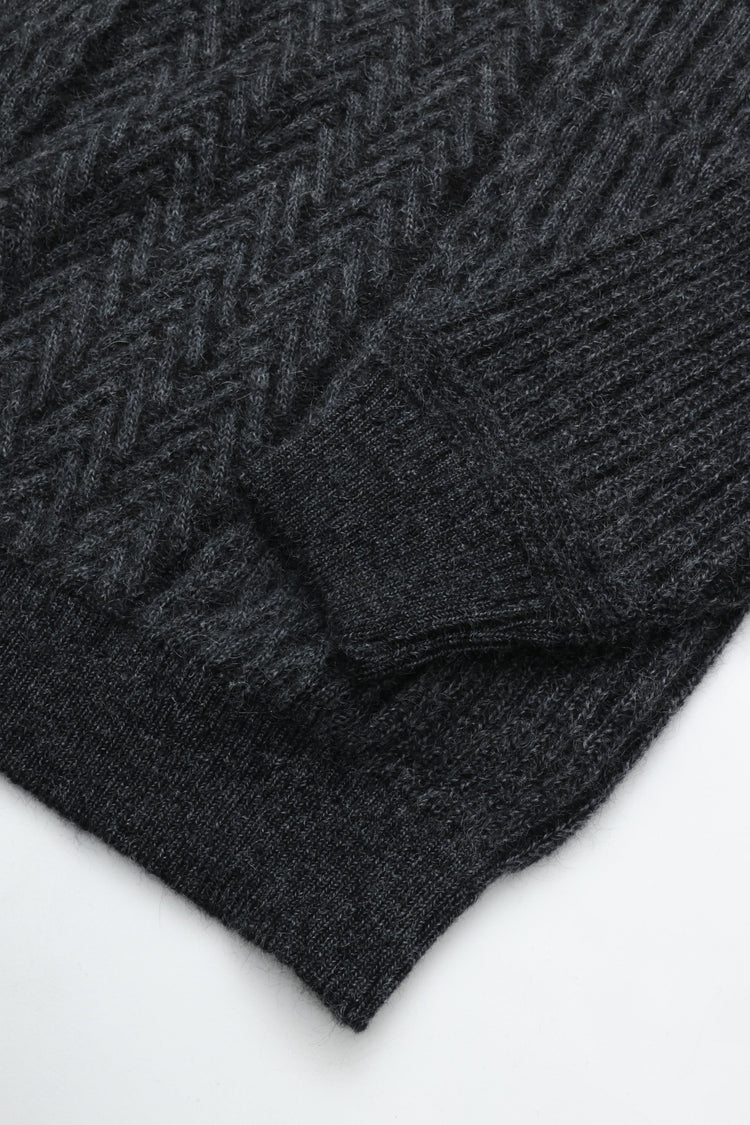 YASHIKI Sekkei mohair Knit (Snowscape) BLACK YSK-25AW-KN11
