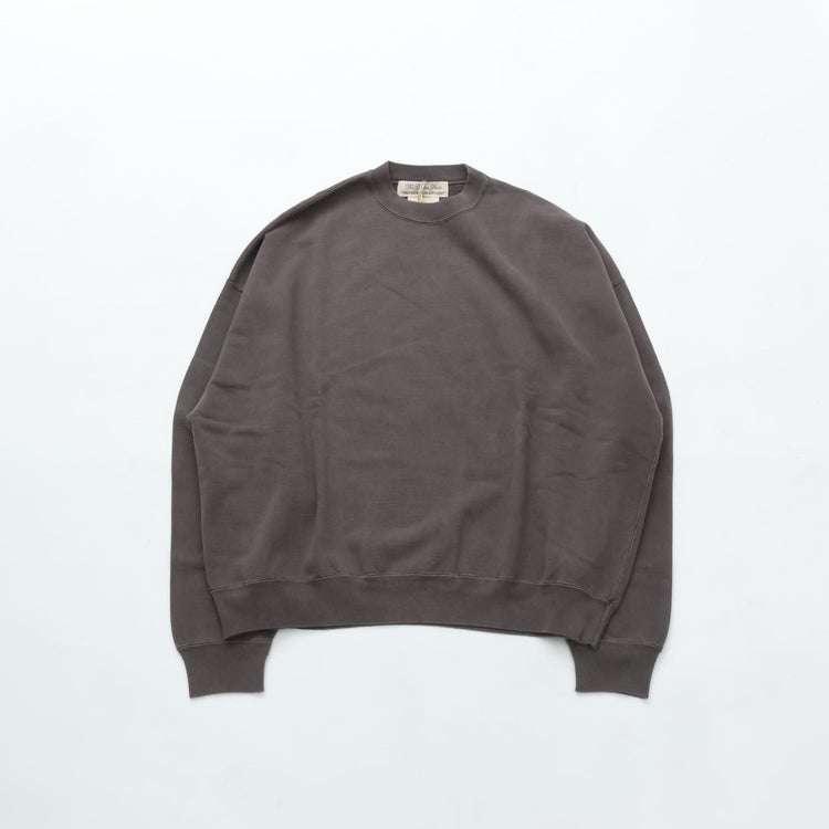 REMI RELIEF SP加工裏毛BIGサイズクルー BROWN