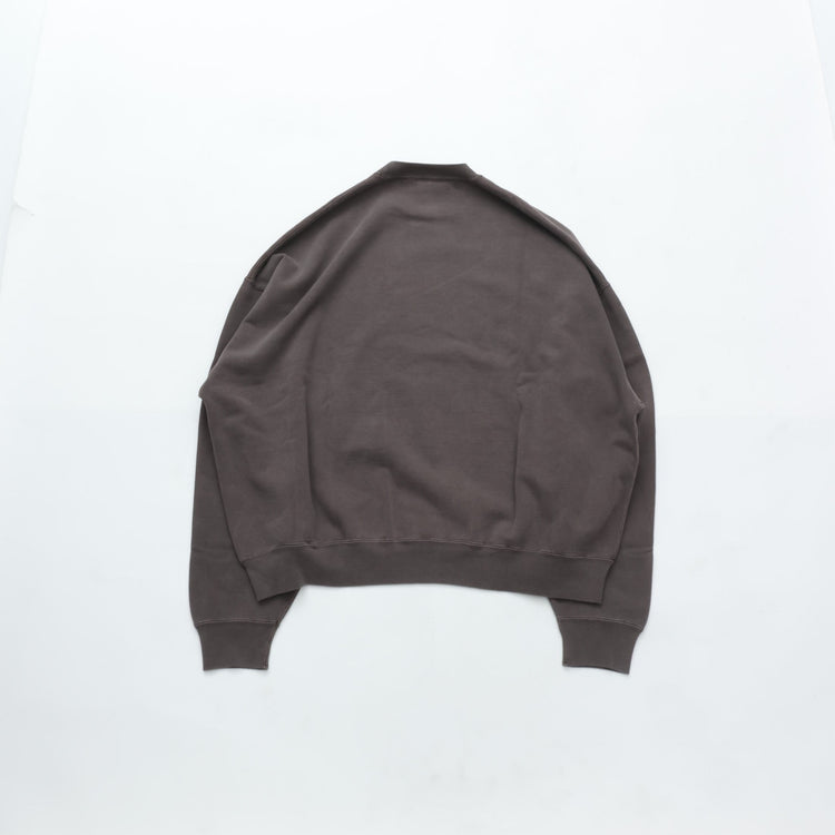 REMI RELIEF SP加工裏毛BIGサイズクルー BROWN