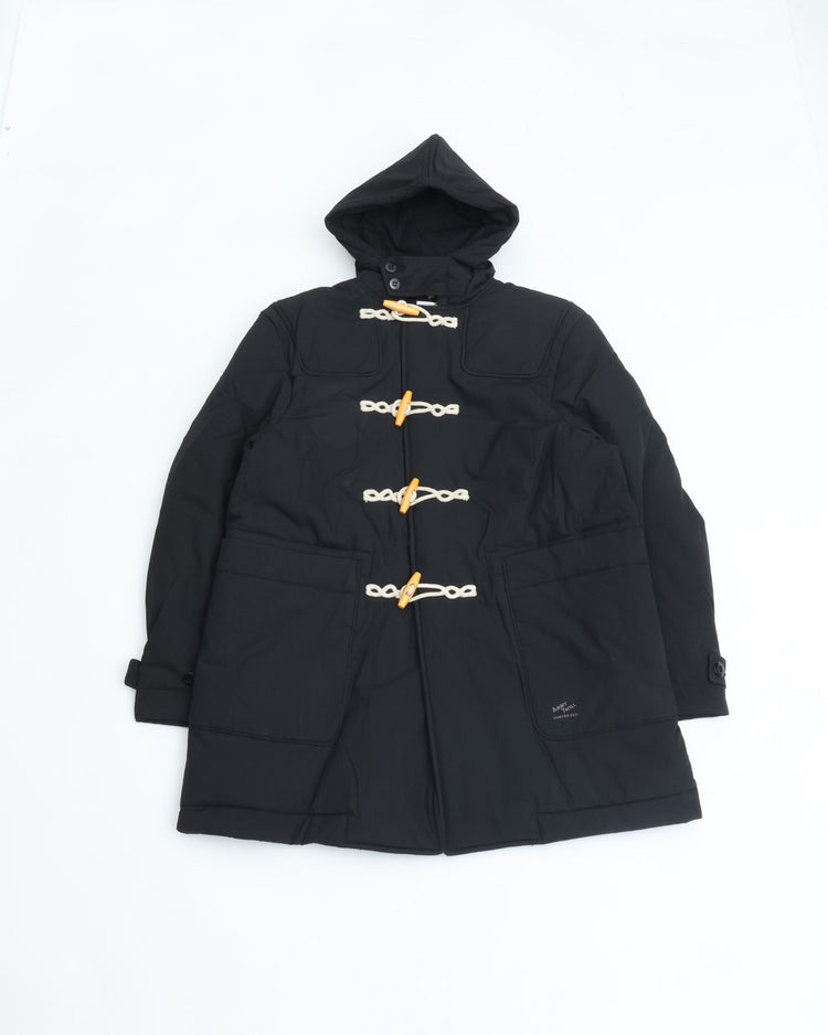 ARMY TWILL COTTON NYLON DUFFEL COAT BLACK