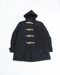 ARMY TWILL  COTTON NYLON DUFFEL COAT BLACK