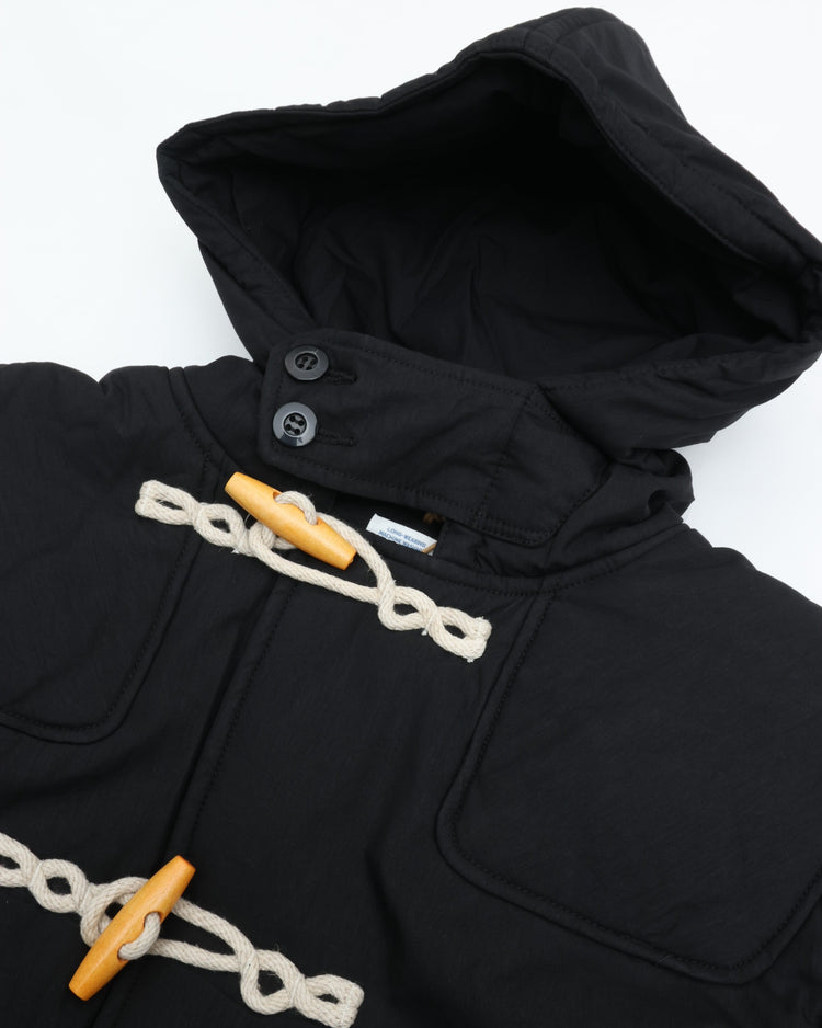 ARMY TWILL  COTTON NYLON DUFFEL COAT BLACK