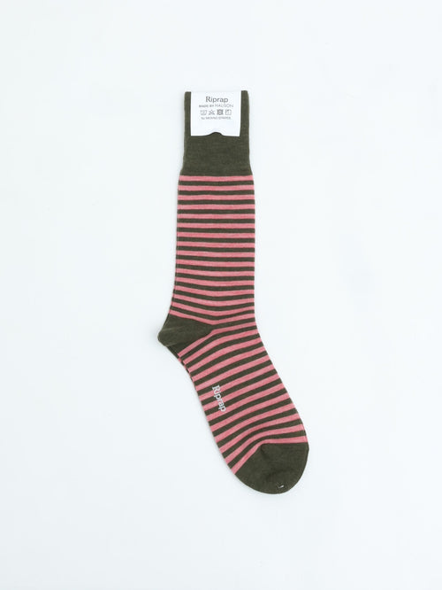 Riprap  NZ MERINO BORDERS  OLIVE/PINK
