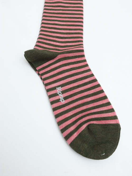 Riprap NZ MERINO BORDERS OLIVE/PINK