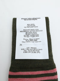 Riprap NZ MERINO BORDERS OLIVE/PINK