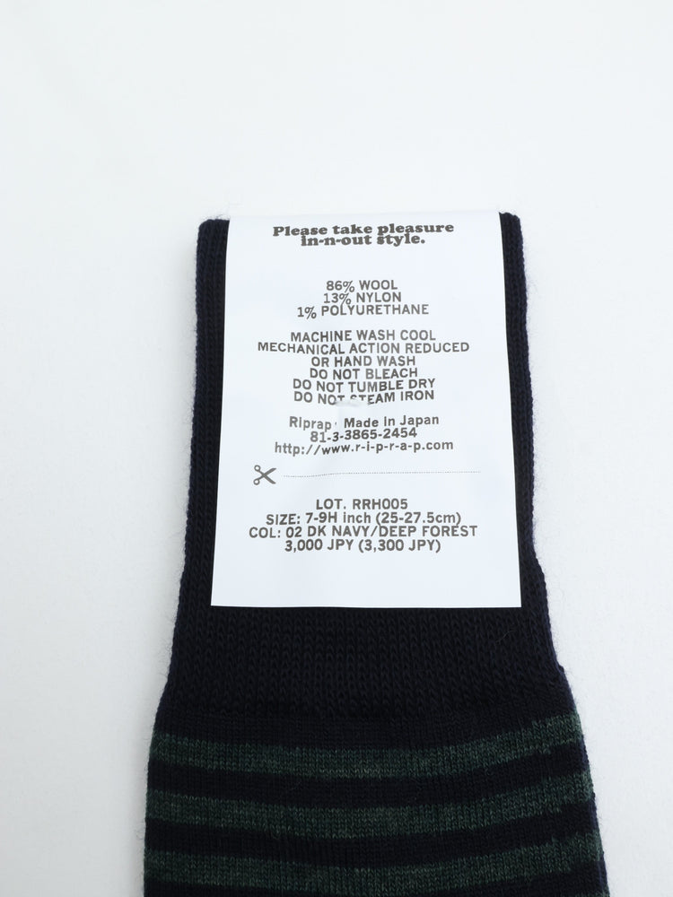 Riprap  NZ MERINO BORDERS  DK.NAVY/DEEP FOREST