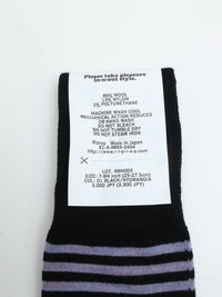 Riprap NZ MERINO BORDERS BLACK/HYDRANGEA