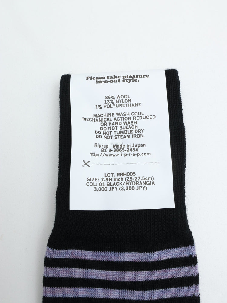 Riprap NZ MERINO BORDERS BLACK/HYDRANGEA