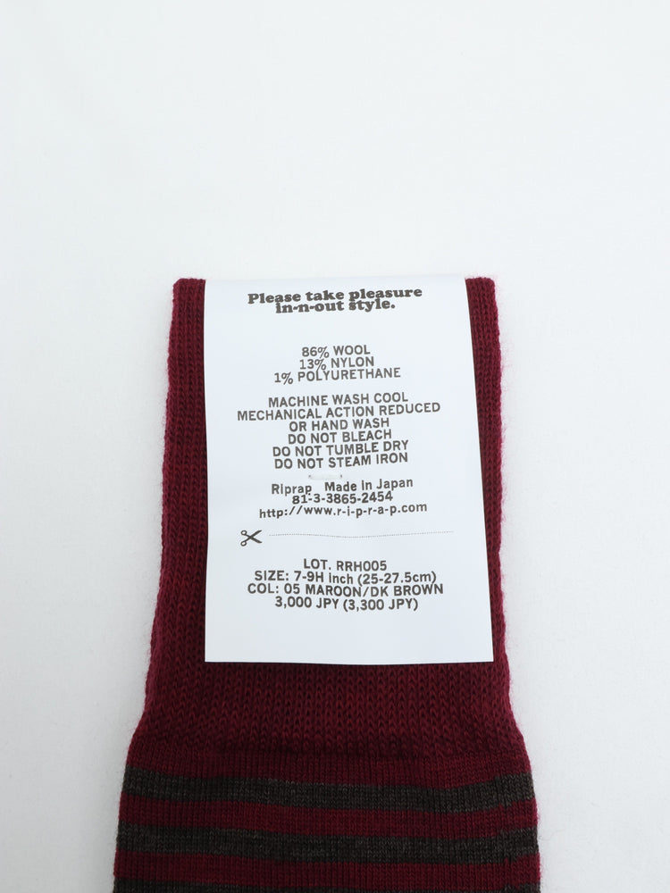 Riprap NZ MERINO BORDERS MAROON/DK.BROWN