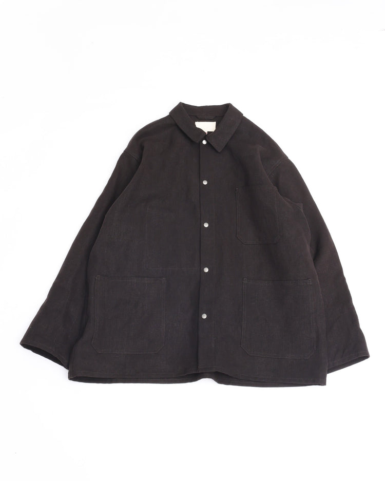 YOKO SAKAMOTO MAX HIGH COUNT HEMP WORK SHIRT BROWN YS-26AW-40
