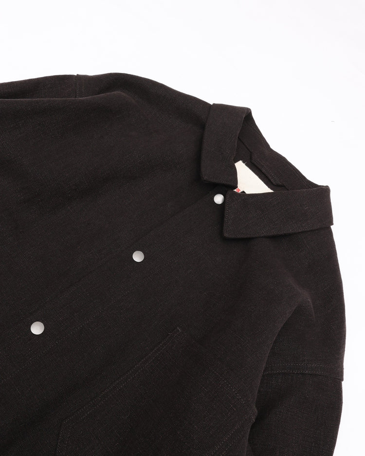 YOKO SAKAMOTO MAX HIGH COUNT HEMP WORK SHIRT BROWN YS-26AW-40