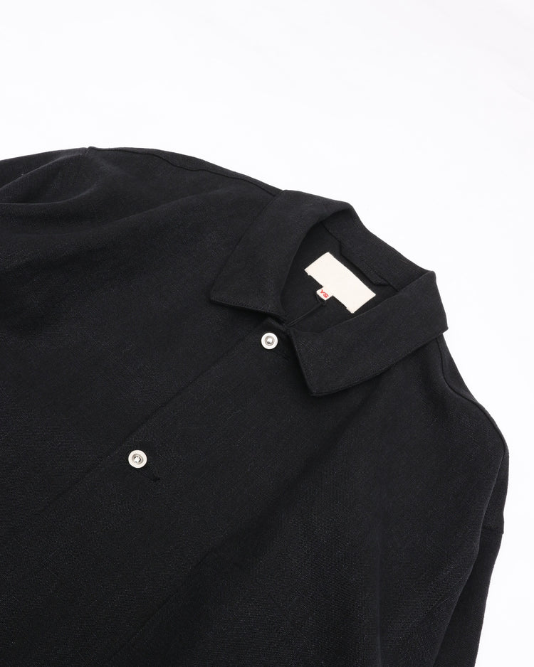 YOKO SAKAMOTO MAX HIGH COUNT HEMP WORK SHIRT SHORT BLACK YS-26AW-41