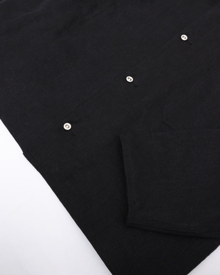YOKO SAKAMOTO MAX HIGH COUNT HEMP WORK SHIRT SHORT BLACK YS-26AW-41