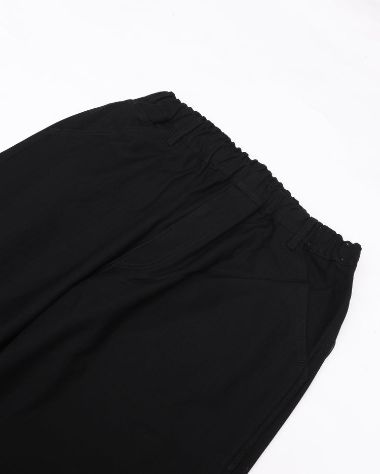 YOKO SAKAMOTO  COTTON RAYON HERRINGBONE WORK 5POCKET EASY PANTS BLACK YS-26AW-48
