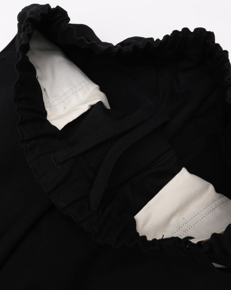 YOKO SAKAMOTO  COTTON RAYON HERRINGBONE WORK 5POCKET EASY PANTS BLACK YS-26AW-48