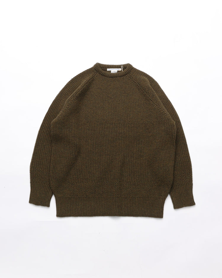 NOROLL  SIMPLE CREW NECK KNIT OLIVE
