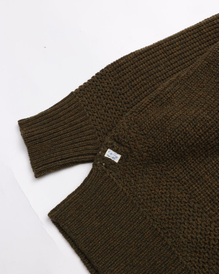 NOROLL  SIMPLE CREW NECK KNIT OLIVE
