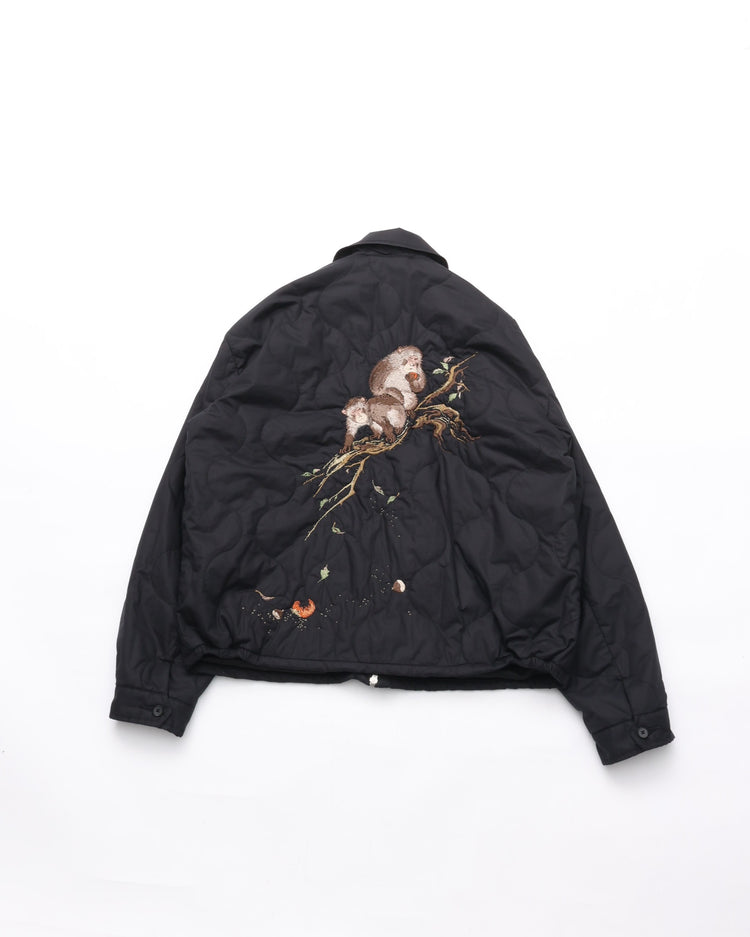 OLD JOE BRAND QUILTED SOUVENIR JACKET ONYX (Pair of Monkey on Persimmon Tree) 262OJ-JK15