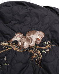 OLD JOE BRAND QUILTED SOUVENIR JACKET ONYX (Pair of Monkey on Persimmon Tree) 262OJ-JK15