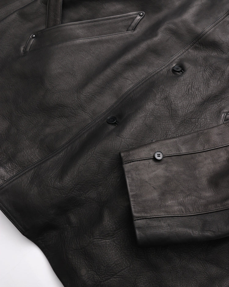 OLD JOE BRAND   PATINA HORSE-HIDE VEHICLE COAT 262OJ-JK22 PATINA BLACK