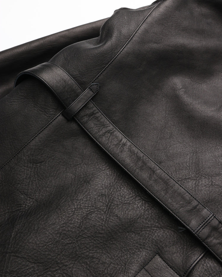OLD JOE BRAND   PATINA HORSE-HIDE VEHICLE COAT 262OJ-JK22 PATINA BLACK