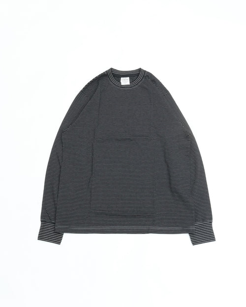 Yonetomi GARMENT DYED BORDER T-SHIRT〈LONG SLEEVE〉 14 BLACK*WHITE