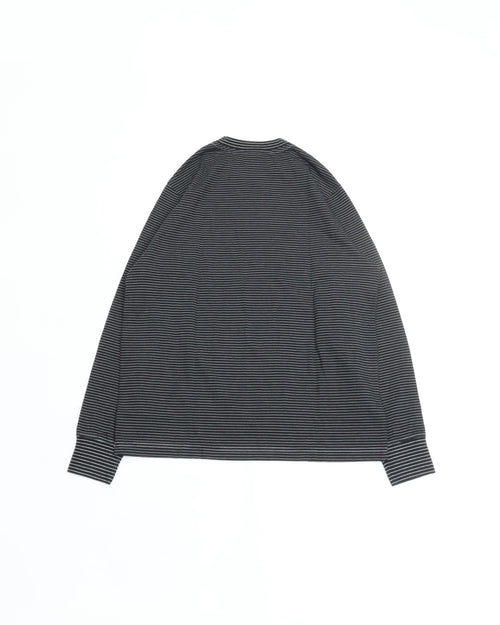 Yonetomi GARMENT DYED BORDER T-SHIRT〈LONG SLEEVE〉 14 BLACK*WHITE