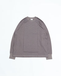Yonetomi GARMENT DYED BORDER T-SHIRT〈LONG SLEEVE〉 12 GRAY*WHITE