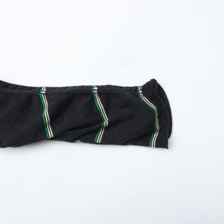 MEYAME   TUCKED JACQUARD BORDER PULLOVER BLACK