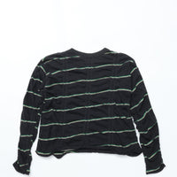 MEYAME   TUCKED JACQUARD BORDER PULLOVER BLACK