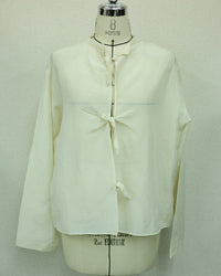 MEYAME  COTTON SILK BLOUSE JACKET SAX