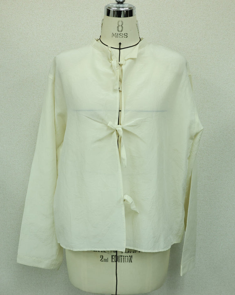 MEYAME  COTTON SILK BLOUSE JACKET SAX