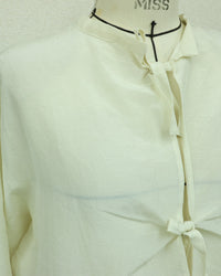 MEYAME  COTTON SILK BLOUSE JACKET SAX