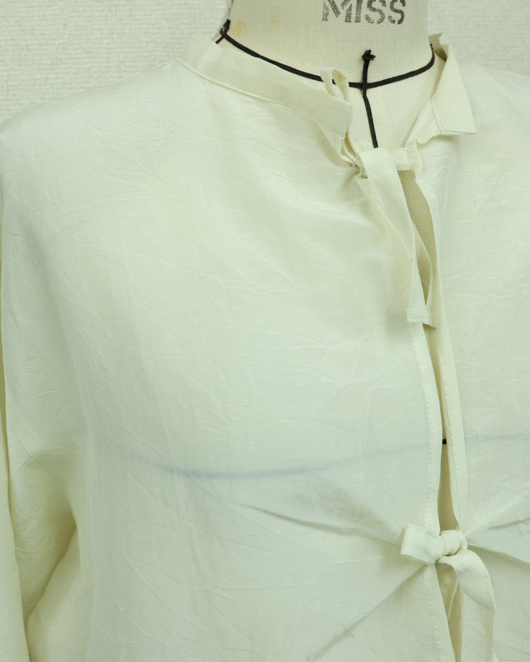 MEYAME  COTTON SILK BLOUSE JACKET SAX