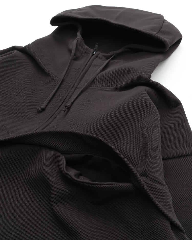 crepuscule  Poly Stretch Moss Stitch Anorak BLACK